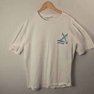 Marina White Graphic Smiley Tee Shirt Men's Sz  XXL Made In Turkey Streetwear